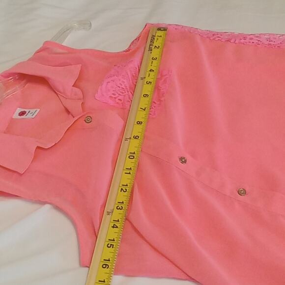 Total girl sleeveless button down peach collared shirt XL - Picture 7 of 8